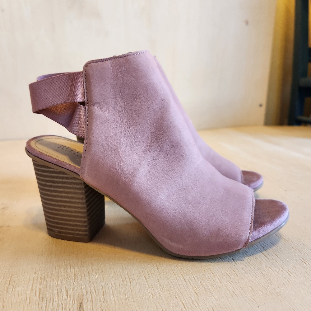 Kenneth Cole Reaction Women's Leather Fridah Fly Open Toe Mauve Bootie - Size 8M - Picture 2 of 13